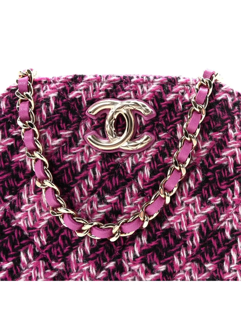 Chanel Tweed Quilted Mini Clutch With #321558C17B